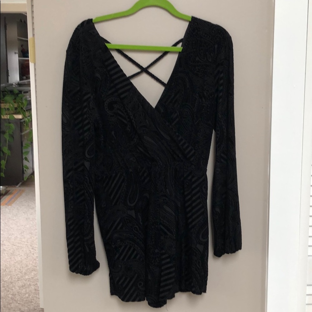 Urban Outfitters Ecote black velvet romper